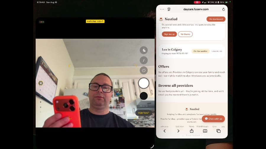 Testing an agent workflow from a mobile phone alongside the web application